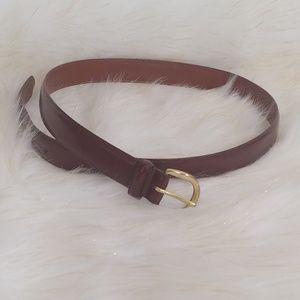 coach. burgundy leather belt, gold buckle